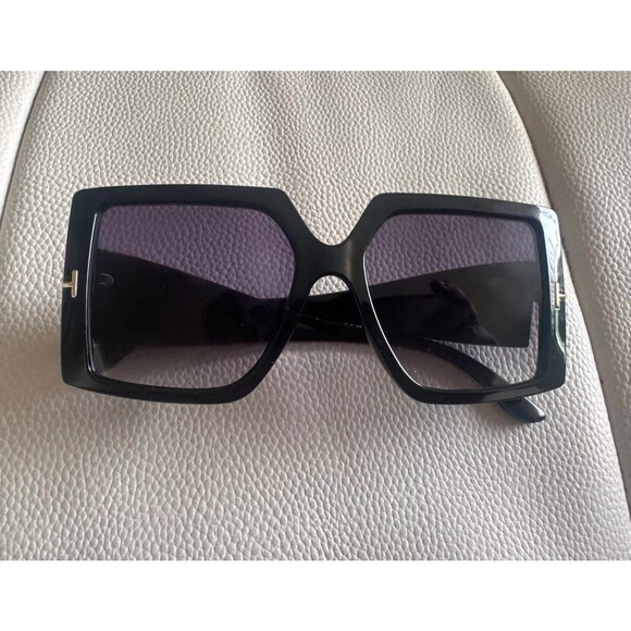 Square Sunglasses Woman Black Oversized Sun Glasses Female Retro Vintage Big - Picture 11 of 11